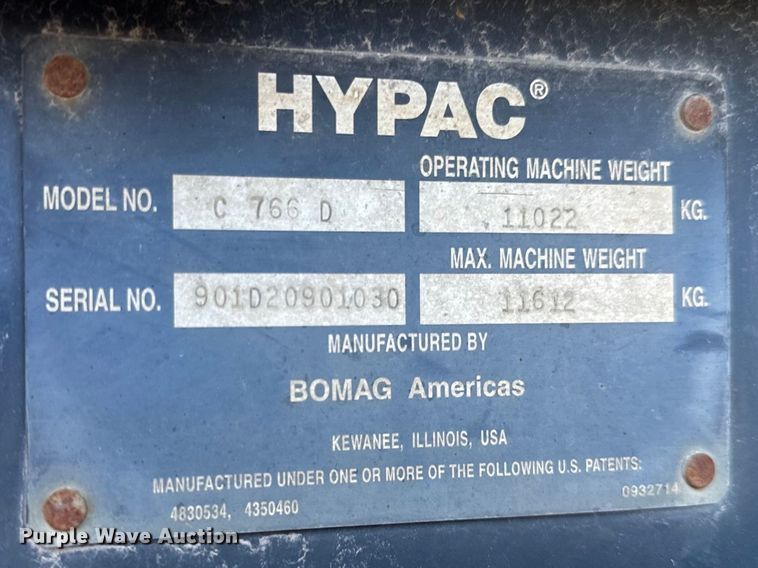 image for item DL4453 2009 Hypac C766D double drum vibratory roller