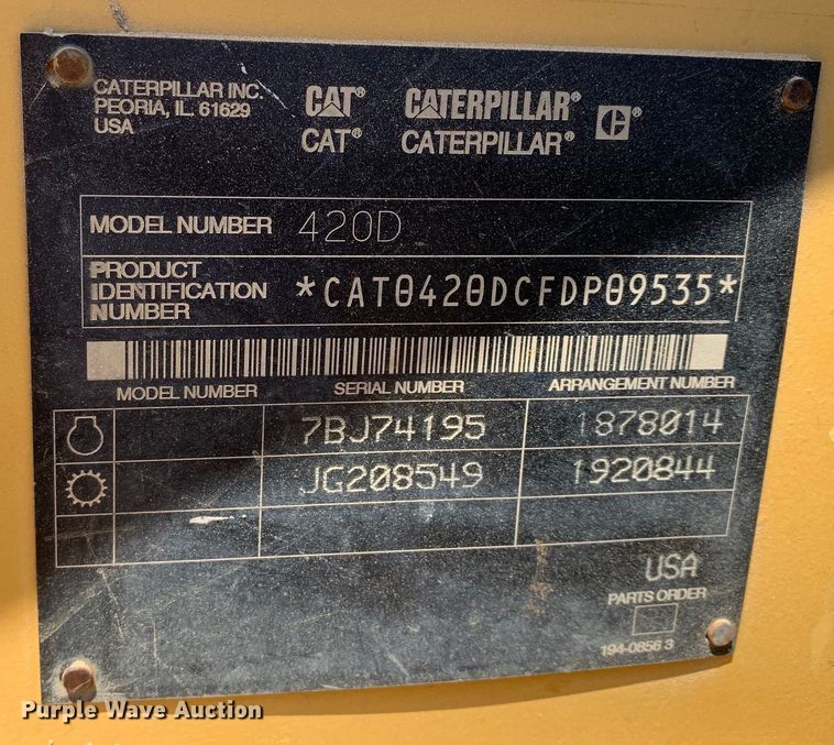 image for item DM7907 2003 Caterpillar 420D industrial tractor
