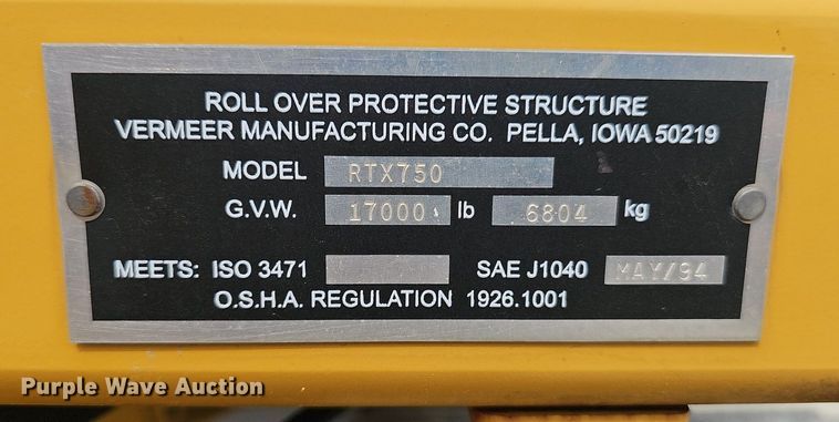 image for item DP6432 2010 Vermeer RTX750 vibratory cable plow