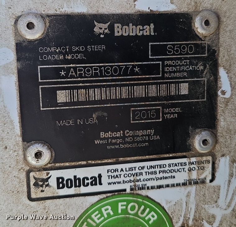 image for item DP6454 2015 Bobcat S590 skid steer loader