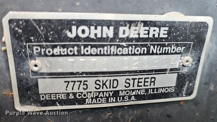image for item DP6468 1995 John Deere 7775 skid steer loader