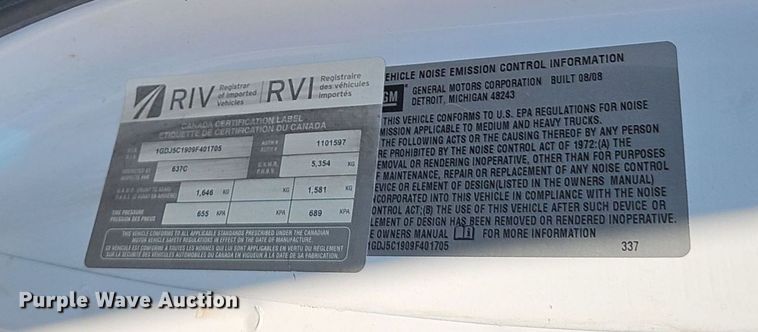 image for item DP6520 2009 GMC C5500 utility / service truck