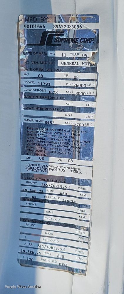 image for item DP6520 2009 GMC C5500 utility / service truck