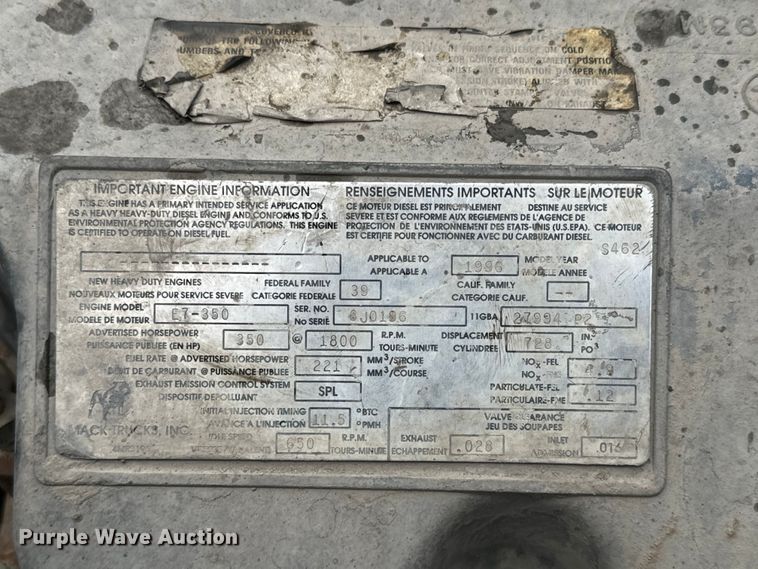 image for item DQ6779 1996 Mack RD688S dump truck