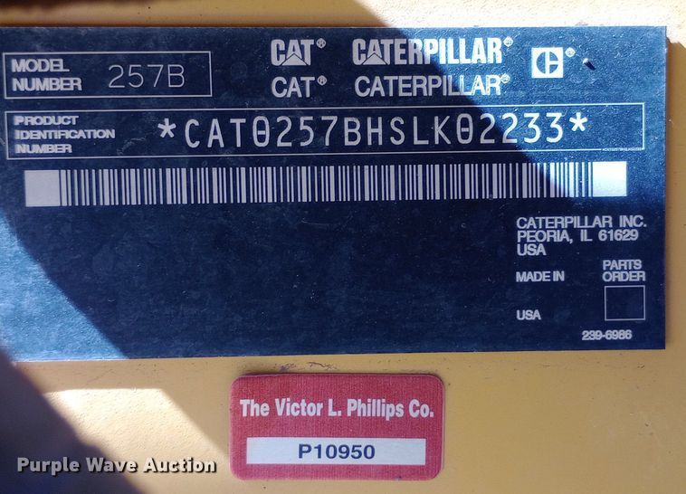 image for item DQ7160 2005 Caterpillar 257B tracked skid steer loader