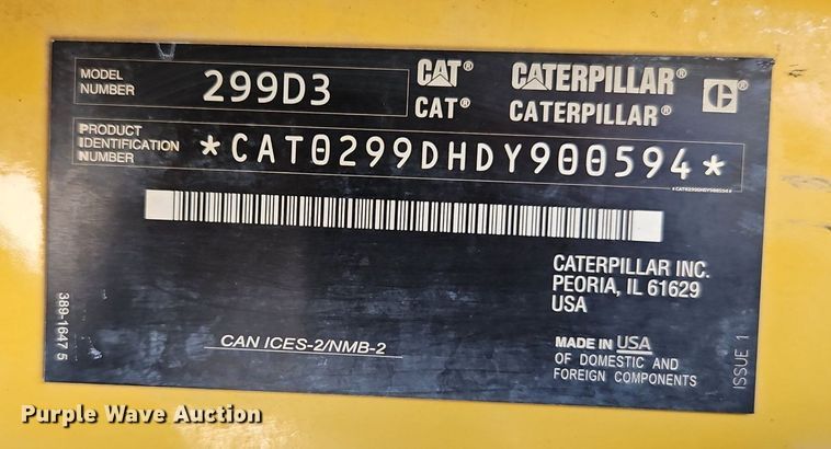 image for item DR8632 2019 Caterpillar  299D3 tracked skid steer loader
