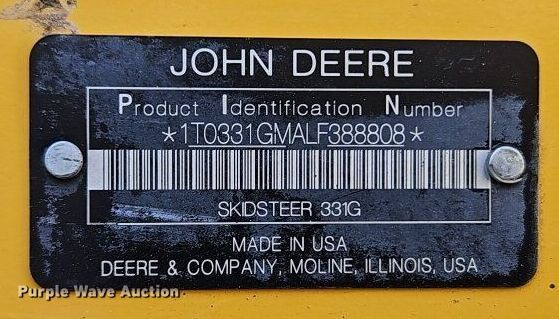 image for item DR8643 2020 John Deere 331G tracked skid steer loader
