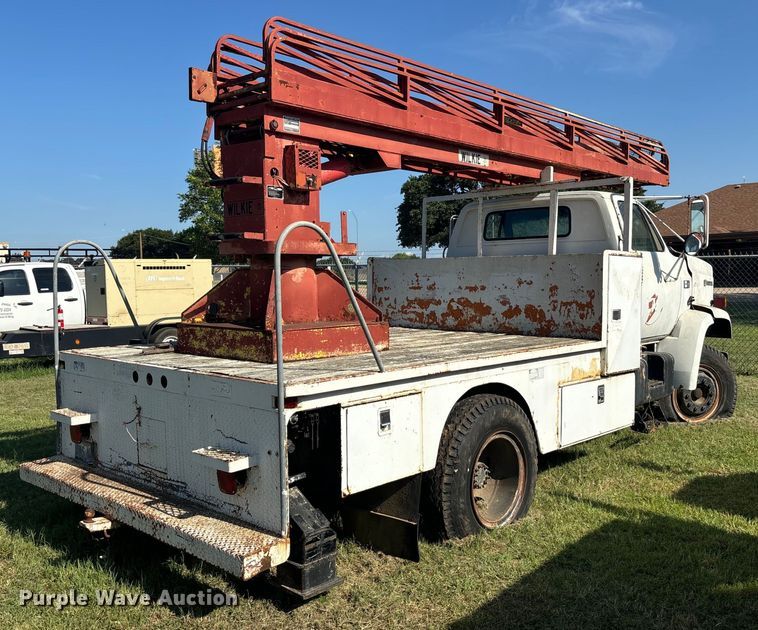 image for item DS2496 1981 Chevrolet C70 flatbed truck with boom ladder