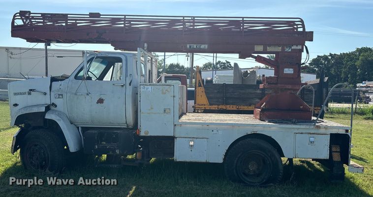 image for item DS2496 1981 Chevrolet C70 flatbed truck with boom ladder