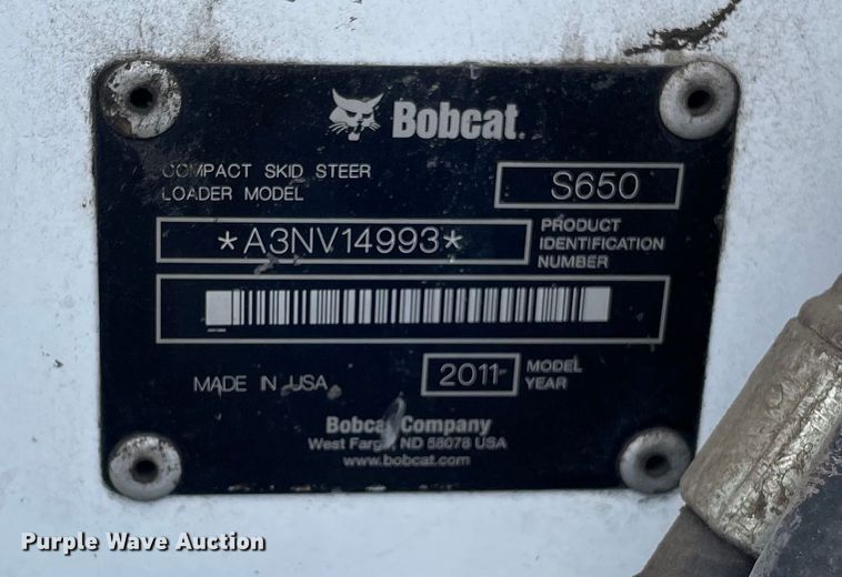 image for item DS5522 2011 Bobcat  S650 skid steer loader