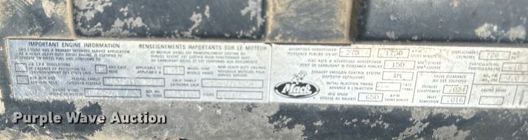 image for item DV5760 1999 Mack  RD690S dump truck