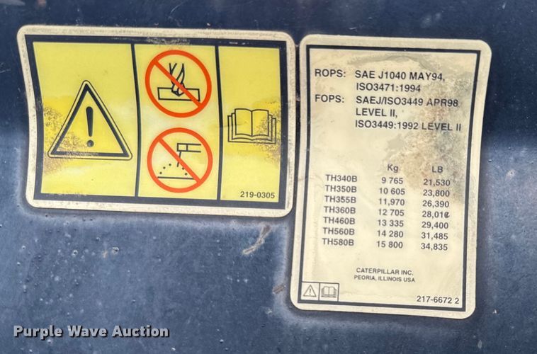 image for item DX0638 2005 Caterpillar TH460B telehandler
