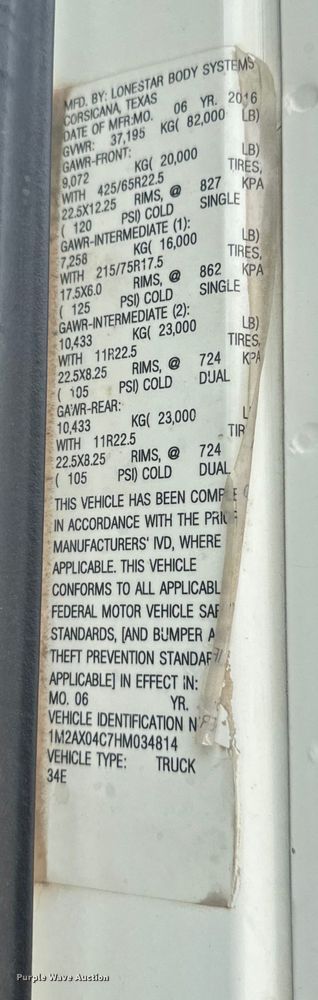 image for item DX0640 2017 Mack GU713 dump truck