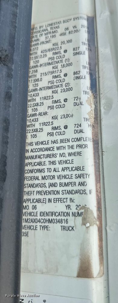 image for item DX0641 2017 Mack GU713 dump truck