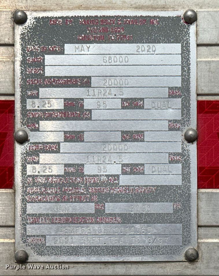 image for item DX0677 2021 Travis end dump trailer