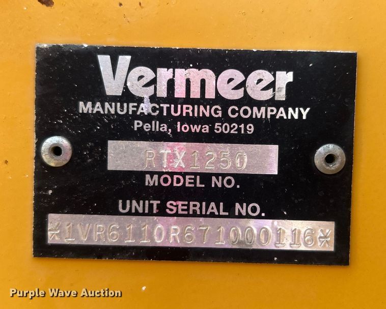 image for item EG0704 2007 Vermeer RTX1250 trencher