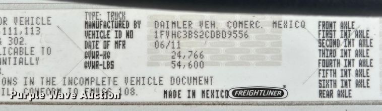 image for item EG1573 2012 Freightliner  Business Class M2 utility / service truck