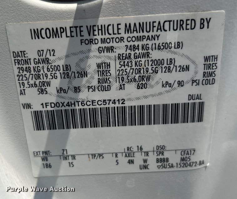 image for item EG1603 2012 Ford F450 Super Duty SuperCab utility / service truck