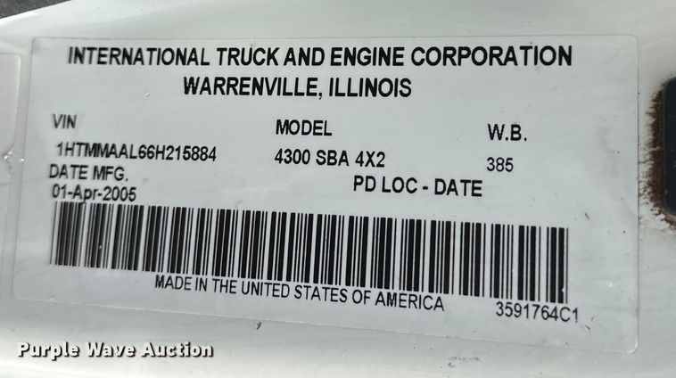 image for item EG1620 2006 International  4300 SBA utility / service truck