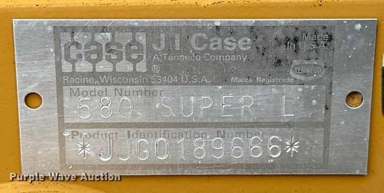image for item EG1636 1995 Case 580 Super L backhoe