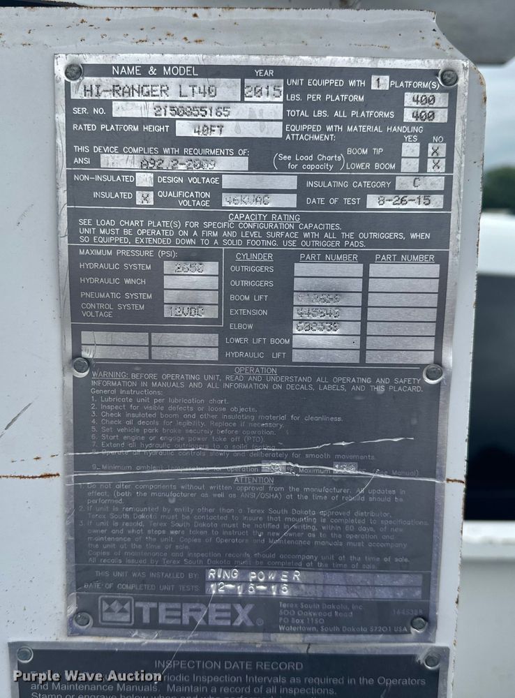 image for item EG1637 2015 Dodge Ram 5500HD bucket truck