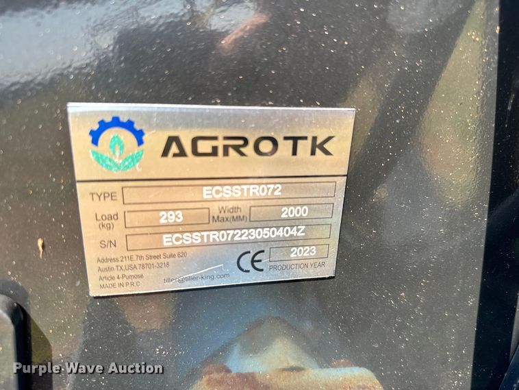 image for item EH4019 2023 Agrotk  ECSSTR072 skid steer tiller