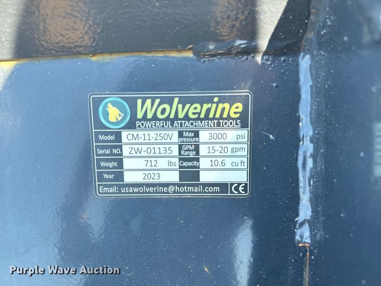 image for item EH4025 2023 Wolverine  CM-11-250V skid steer concrete mixer 