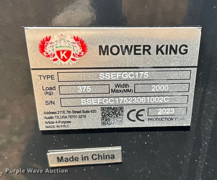 image for item EH4033 2023 Mower King SSEFGC175 skid steer flail mower