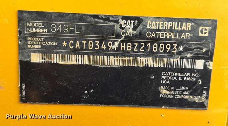 image for item EH6841 2017 Caterpillar  349FL excavator