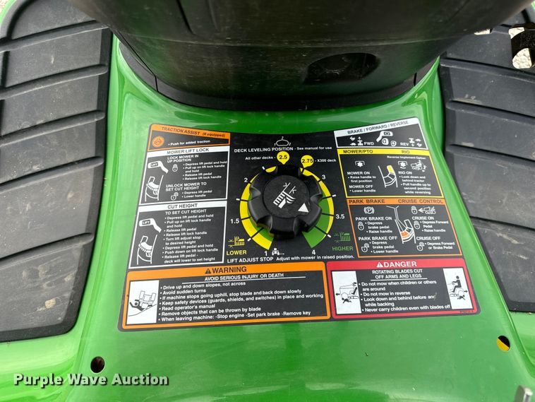 image for item EH6957 John Deere X300 lawn mower