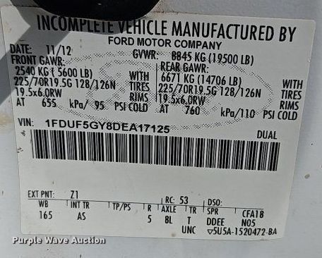 image for item EI3878 2013 Ford F550 Super Duty XL dump truck