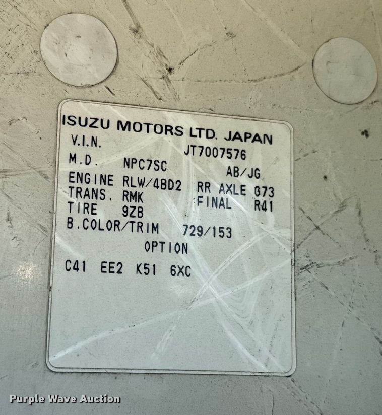 image for item EJ0454 1996 GMC Forward street sweeper truck