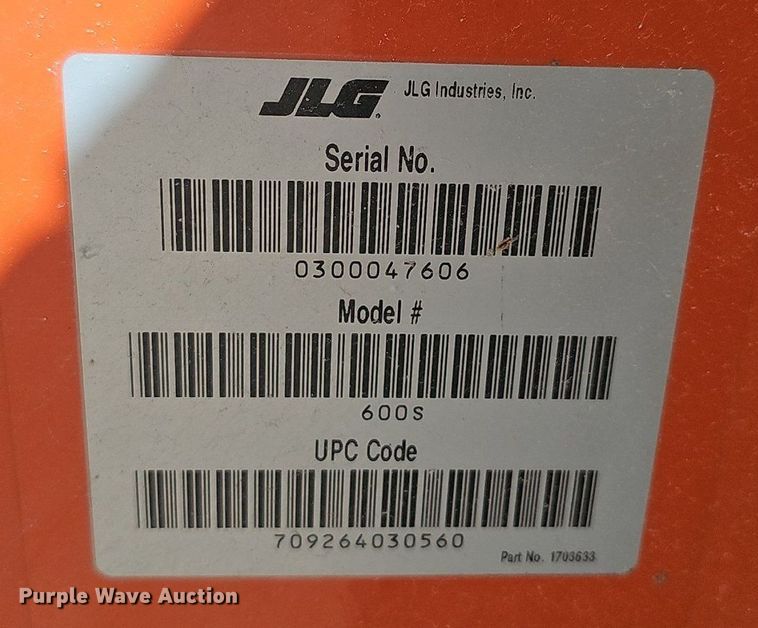 image for item EJ5625 JLG 600S boom lift