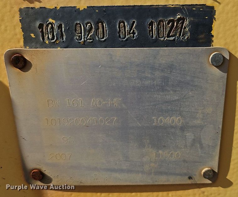 image for item EJ5632 2007 Bomag  BW 161 AD-HF double drum vibratory roller