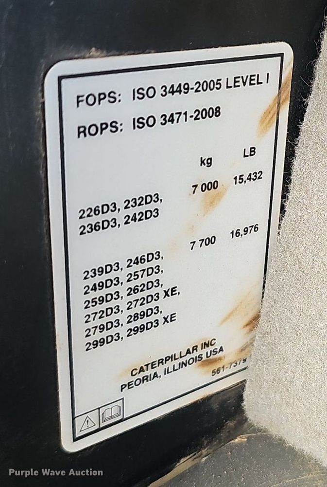 image for item EJ5683 2020 Caterpillar  299D3 tracked skid steer loader