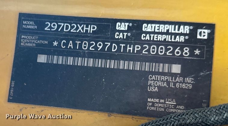 image for item EK1394 2016 Caterpillar  297D2 tracked skid steer loader