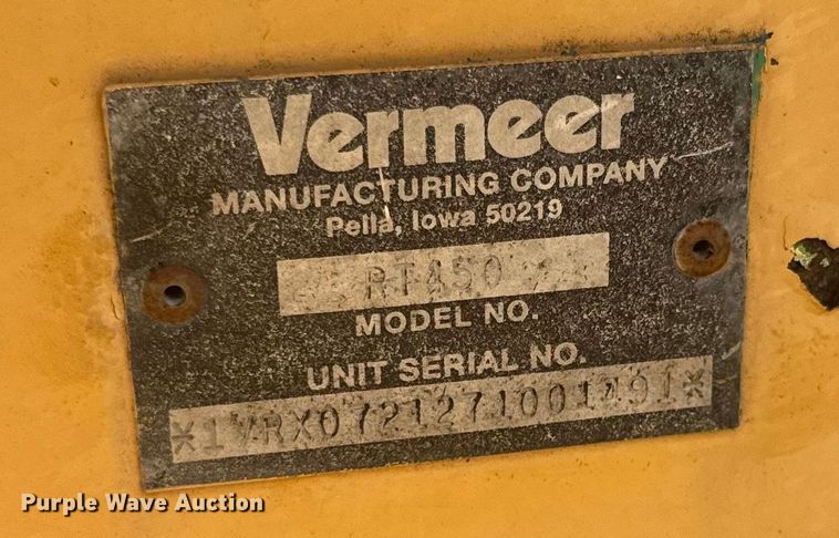 image for item EK1402 2007 Vermeer RT450 trencher
