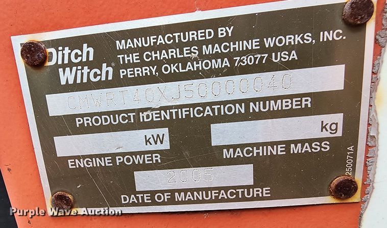 image for item EK1497 2005 Ditch Witch RT40 trencher