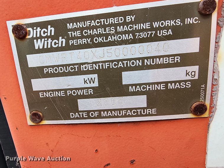 image for item EK1497 2005 Ditch Witch RT40 trencher