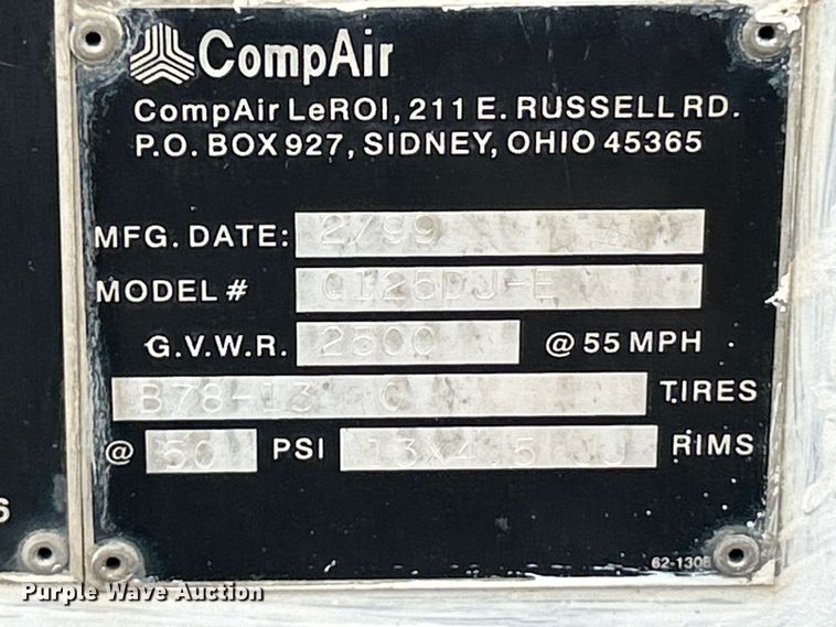 image for item EK4430 1999 LeRoi Q125DJ-E air compressor