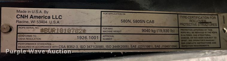 image for item EK4694 2012 Case 580 Super N backhoe