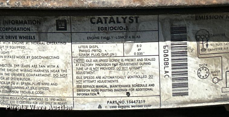 image for item EK4695 1990 GMC C6000 utility / service truck