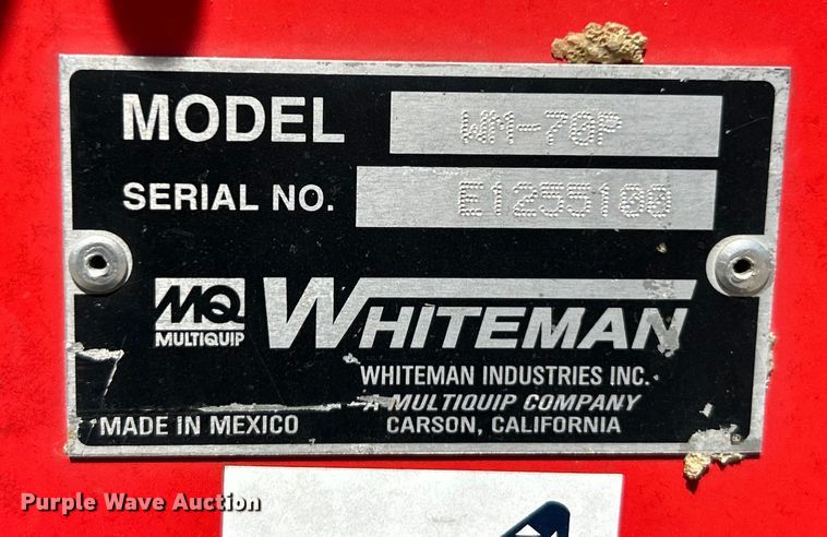 image for item EK4722 Whiteman WM-70P mortar mixer 