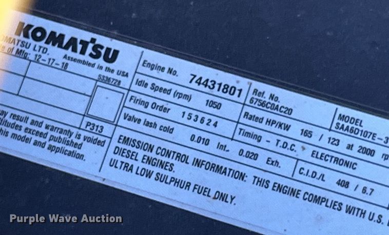 image for item EK8668 2019 Komatsu PC210LC-11 excavator