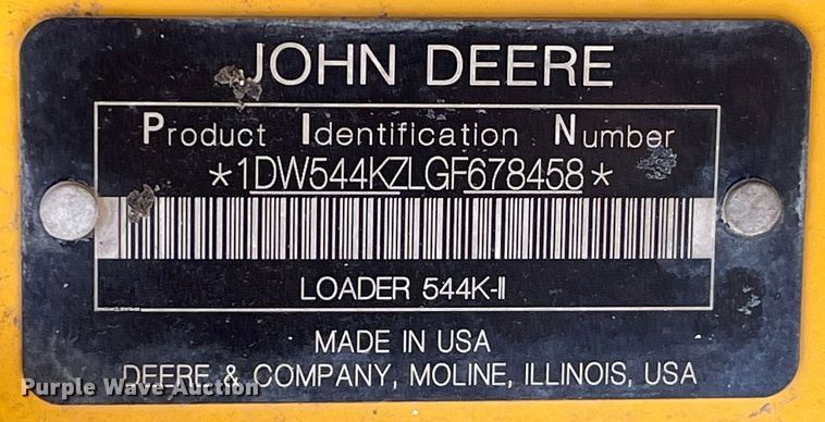 image for item EK8671 2017 John Deere 544K-II wheel loader