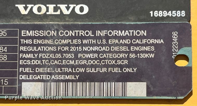 image for item EK8672 2016 Volvo L70H wheel loader