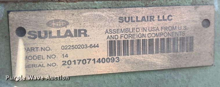 image for item EK8675 Sullair 185D DPQ KU4F air compressor