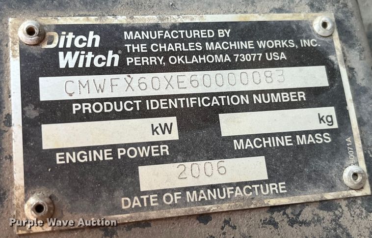 image for item EK8677 2006 Ditch Witch FX60 vacuum excavator
