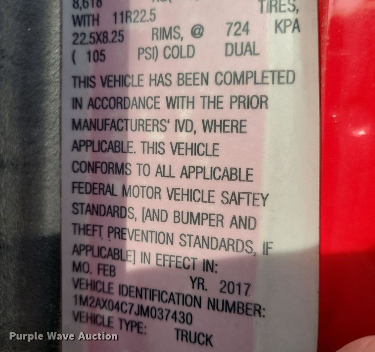 image for item KB9012 2018 Mack GU713 dump truck