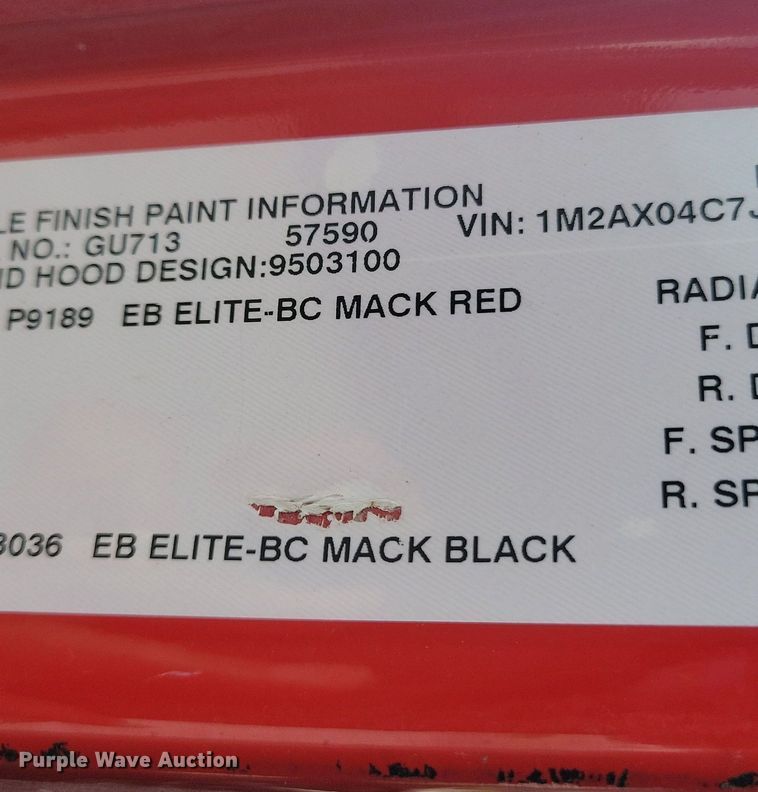 image for item KB9012 2018 Mack GU713 dump truck